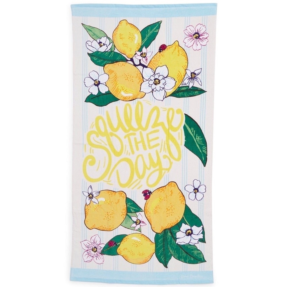 Vera Bradley Lemon Grove 🍋 Squeeze the Day Beach Towel New 2022